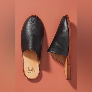 Beek seagull mules/slides Anthropologie Nordstrom black leather 10